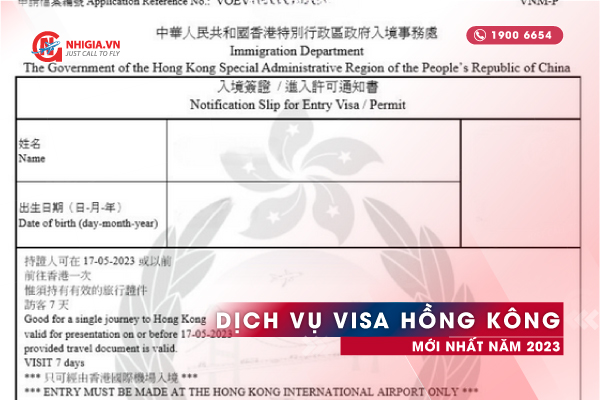 Dịch vụ visa Hồng Kông mới nhất năm 2023