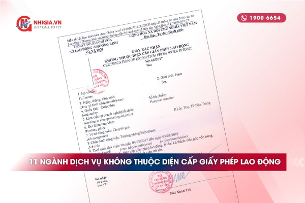 11 ng&agrave;nh dịch vụ kh&ocirc;ng thuộc diện cấp giấy ph&eacute;p lao động