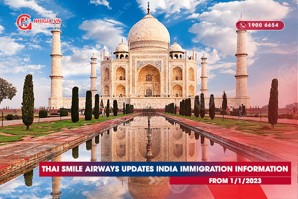 Thai Smile Airways updates India immigration information from 1/1/2023