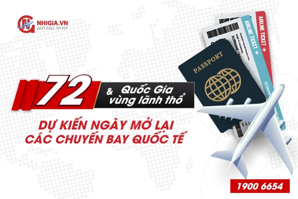 [Hot] 72 quốc gia và vùng lãnh thổ dự kiến ngày mở lại các chuyến bay quốc tế