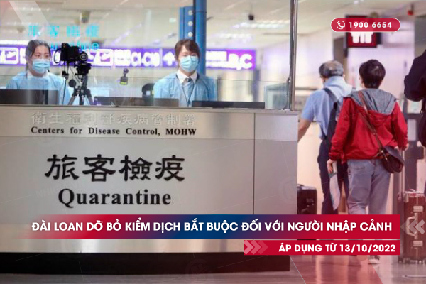 Đài Loan dỡ bỏ kiểm dịch đối với người nhập cảnh từ 13/10