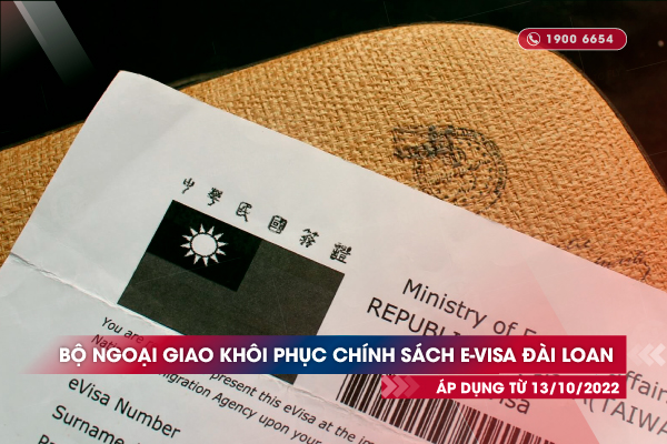 Bộ Ngoại Giao khôi phục chính sách e-visa Đài Loan từ 13/10