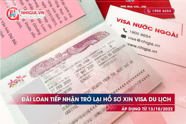 Đài Loan tiếp nhận lại visa du lịch từ 13/10