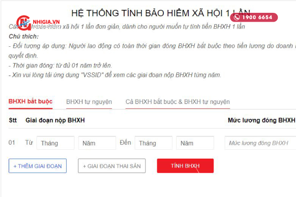 Bấm chọn giao diện hệ thống BHXH bắt buộc