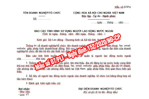 Quy Định Về Làm Báo Cáo Sử Dụng Người Lao Động Nước Ngoài