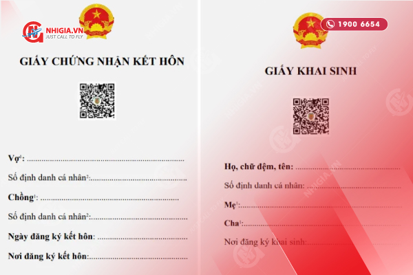 Mẫu giấy chứng nhận kết hôn, Giấy khai sinh điện tử - |Áp dụng từ 18/02/2022|