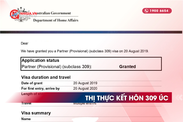 Thị thực kết h&ocirc;n - diện thị thực 309/100 (nộp ngo&agrave;i nước &Uacute;c)