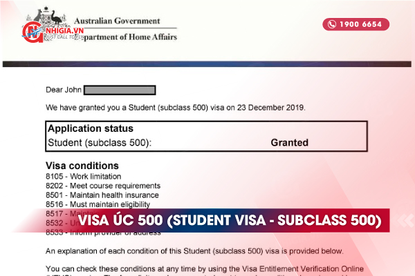 Visa Úc 500 (Student Visa - Subclass 500)