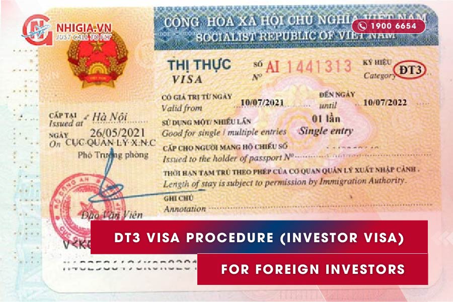 DT3 visa procedure (Investor visa) for foreign investors