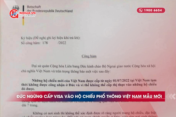 Đức ngừng cấp visa vào hộ chiếu phổ thông Việt Nam mẫu mới
