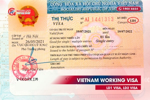 Vietnam Working Visa (LD1 visa, LD2 visa)